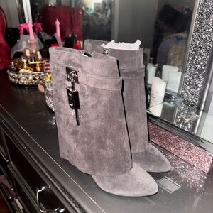 Givenchy Gray Suede Women's Ankle Boots